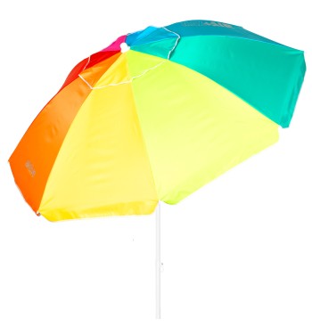 Parapluie de plage coupe-vent 8 tiges 220 cm multicolore