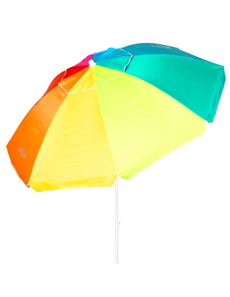 Parapluie de plage coupe-vent 8 tiges 220 cm multicolore