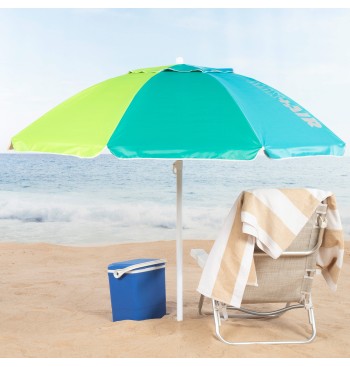Parapluie de plage coupe-vent 8 tiges 220 cm multicolore 2