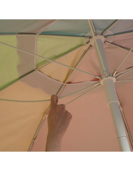 Parapluie de plage coupe-vent 8 tiges 220 cm multicolore