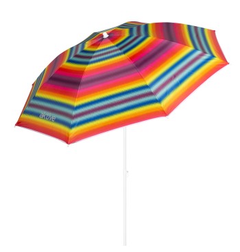 Parapluie de plage 8 tiges 180 cm rayures multicolores