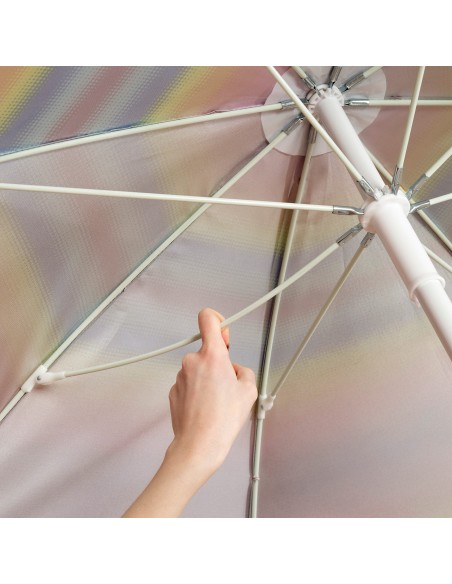 Parapluie de plage 8 tiges 180 cm rayures multicolores
