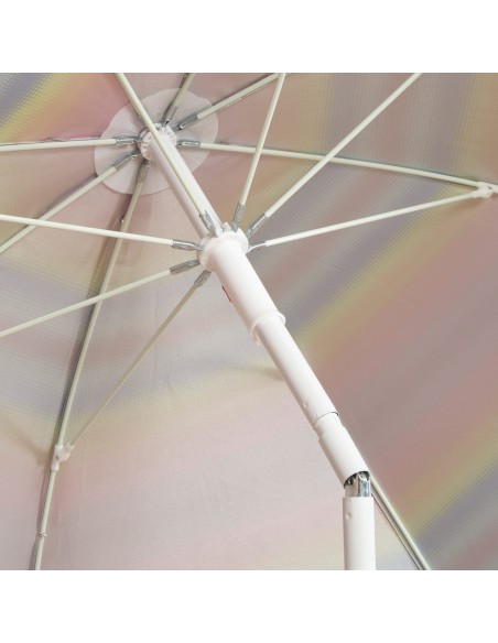 Parapluie de plage 8 tiges 180 cm rayures multicolores