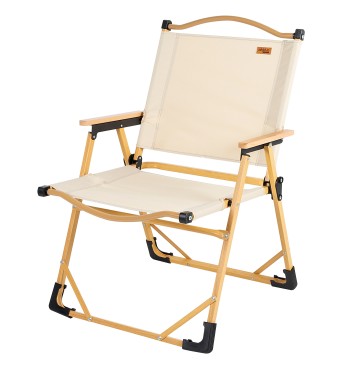 Chaise haute pliante glamping crème aluminium