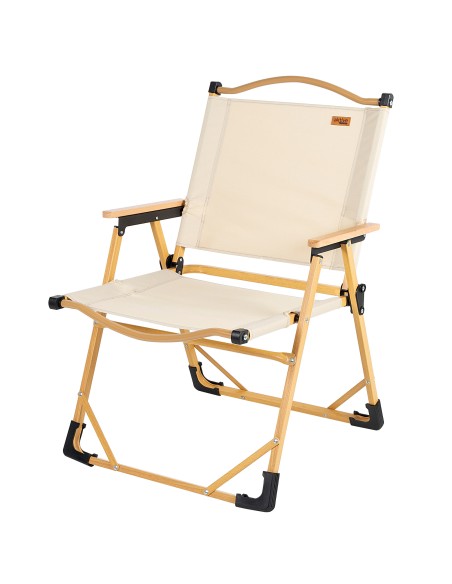 Chaise haute pliante glamping crème aluminium