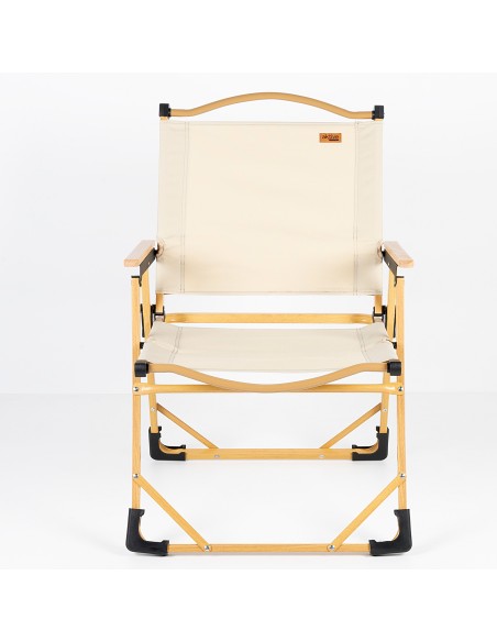 Chaise haute pliante glamping crème aluminium