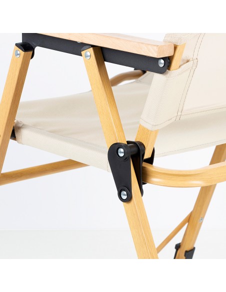 Chaise haute pliante glamping crème aluminium