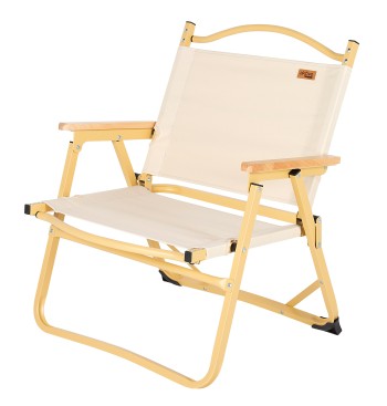Chaise basse pliante glamping crème aluminium avec pochette