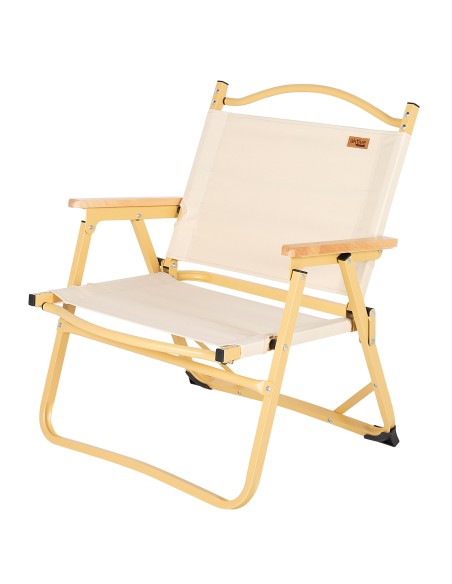 Chaise basse pliante glamping crème aluminium avec pochette