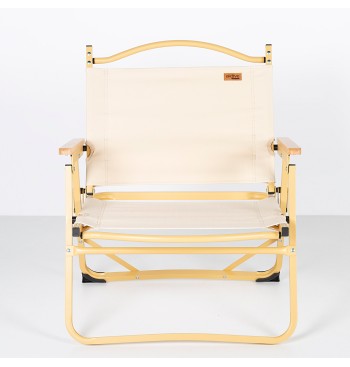 Chaise basse pliante glamping crème aluminium avec pochette 2