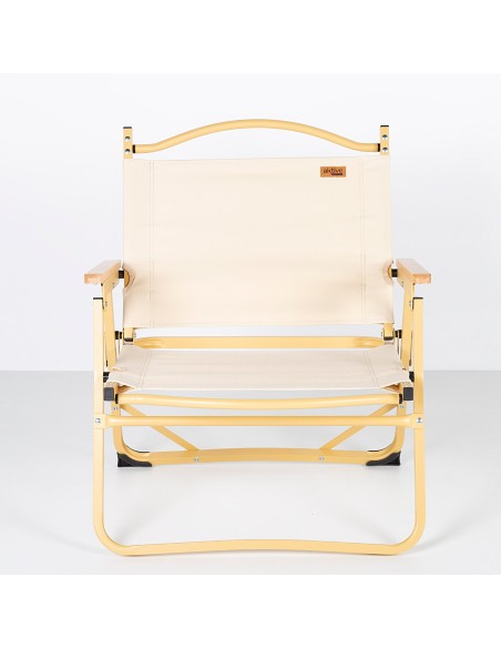 Chaise basse pliante glamping crème aluminium avec pochette