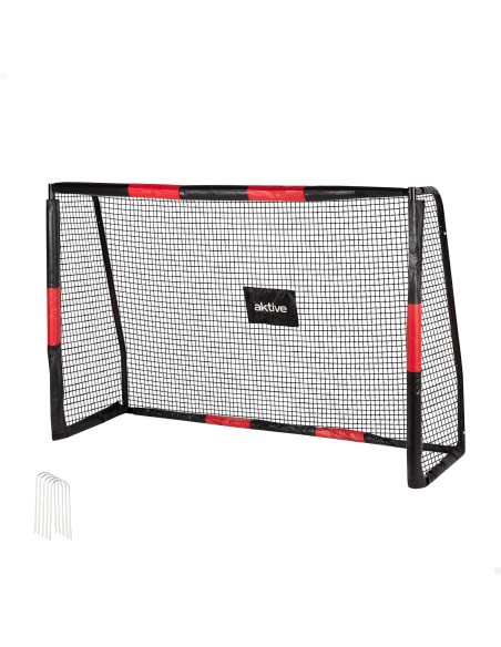 But de football 180x60x120 cm avec protection et 5 piquets