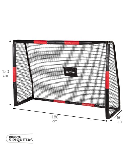 But de football 180x60x120 cm avec protection et 5 piquets