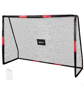 But de football 240x85x160 cm avec protection et 7 piquets