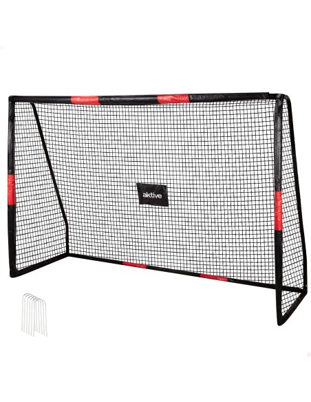 But de football 240x85x160 cm avec protection et 7 piquets