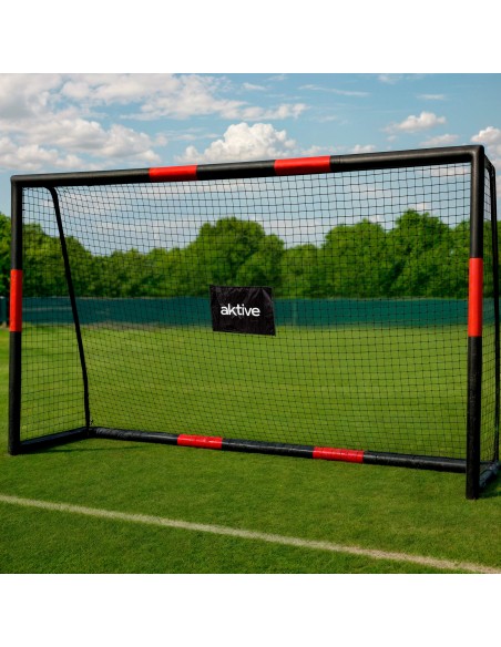 But de football 240x85x160 cm avec protection et 7 piquets
