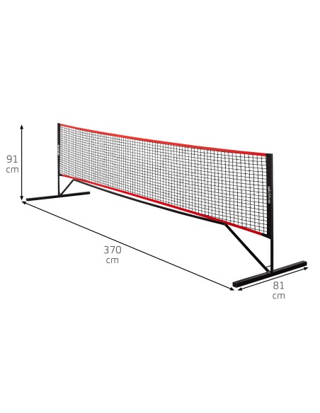 Filet de pickleball portable 370 x 81 x 91 cm avec sac de transport