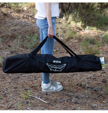 Hamac de camping pliable 265x78x80 cm noir avec... 2