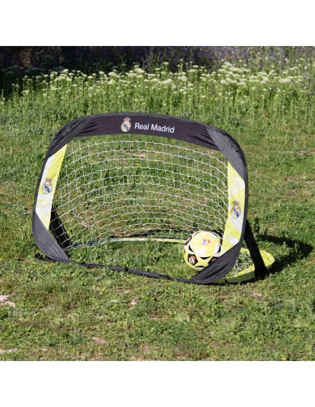 Real Madrid Lot de 2 buts 120x80x80 cm avec 4 piquets