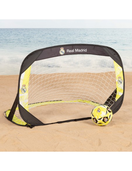 Real Madrid Lot de 2 buts 120x80x80 cm avec 4 piquets