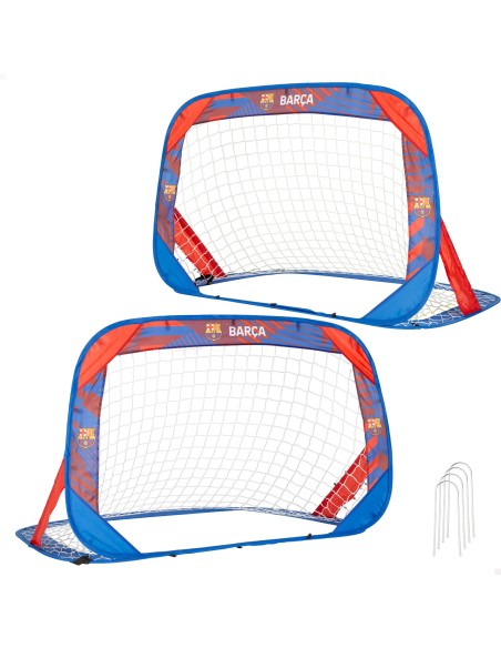 Lot de 2 buts Barça 120x80x80 cm avec 4 piquets