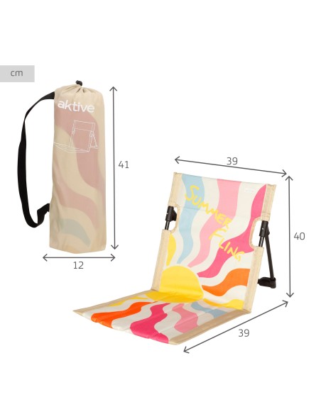 Tapis de plage pliable et inclinable Summer Fling 40x40x40 cm