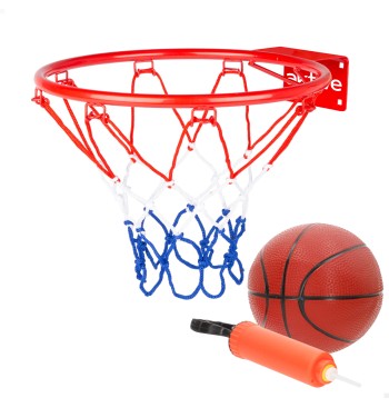 Panier de basket mural de 32 cm avec ballon et pompe