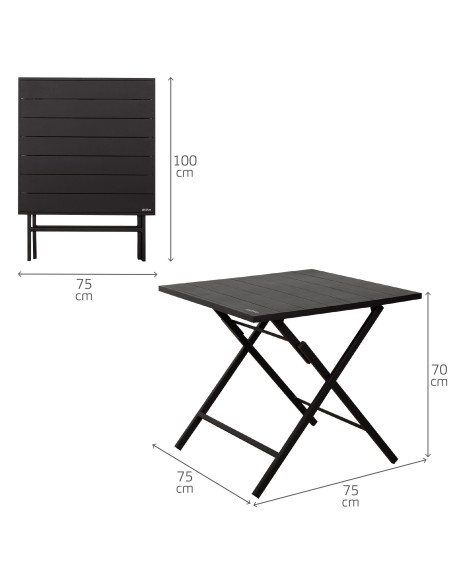 Ensemble table et 2 chaises de jardin pliantes