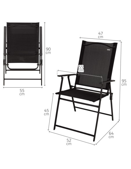 Ensemble table et 2 chaises de jardin pliantes