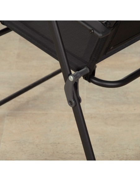 Lot de 2 chaises de jardin pliantes fines, 47x64x95 cm, noires, avec accoudoirs