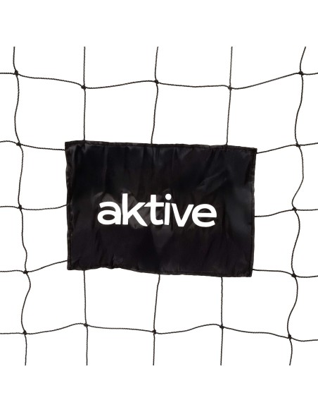 Portería de fútbol 300x90x160 cm de acero con red resistente y 7 piquetas