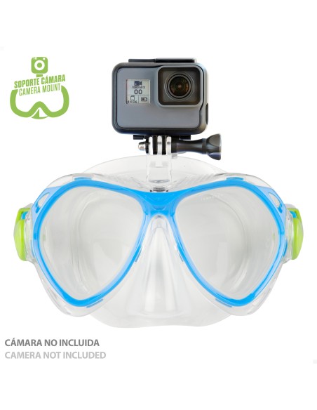 Ensemble de lunettes de plongée et tuba pour enfants avec support pour caméra