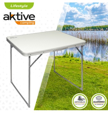 Table pliante de camping blanche 2