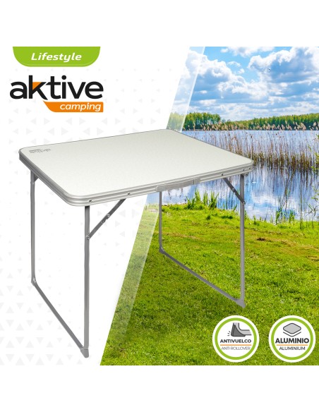 Table pliante de camping blanche
