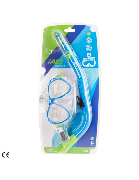 Ensemble de lunettes de plongée et tuba pour enfants avec support pour caméra