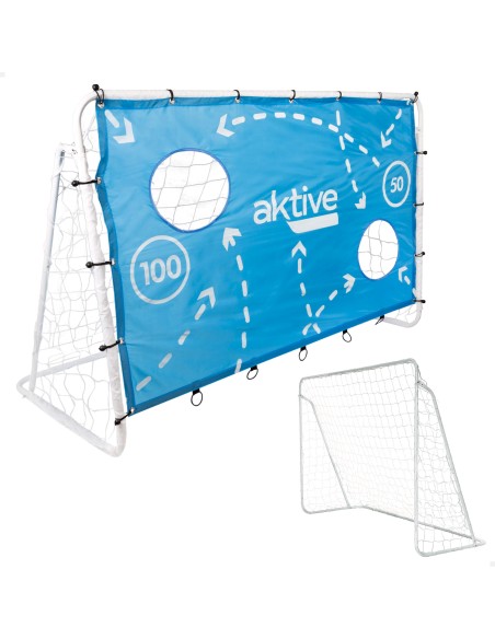 But de football avec toile d'entraînement