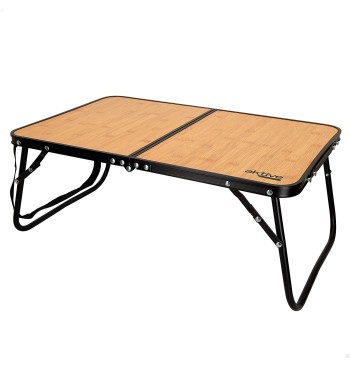 Table de camping pliante en bambou avec poignées