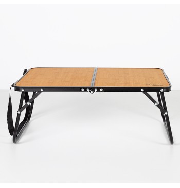 Table de camping pliante en bambou avec poignées 2
