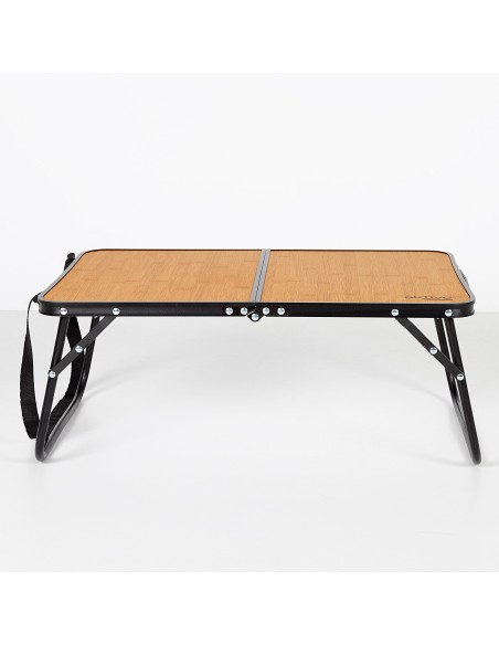 Table de camping pliante en bambou avec poignées