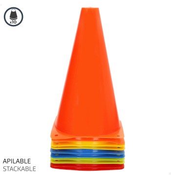 Lot de 10 cônes d'entraînement multicolores, 23 cm,... 2
