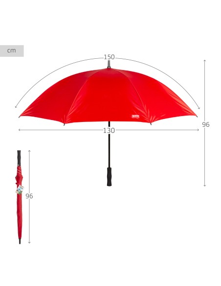 Parasol parapluie 8 baleines 150 cm rouge