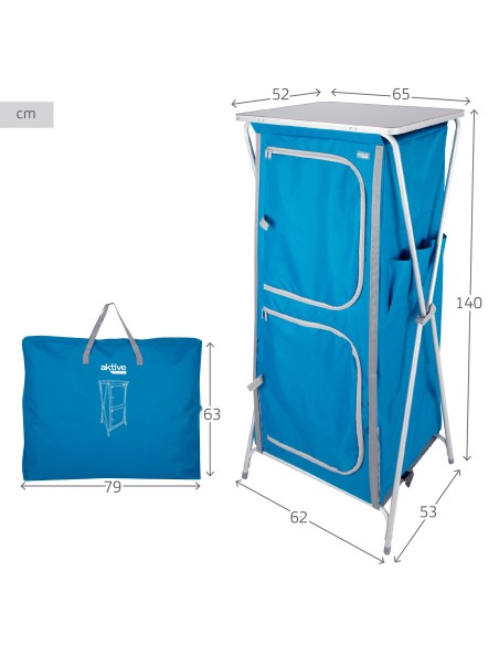Armoire de camping pliante en tissu à 4 niveaux