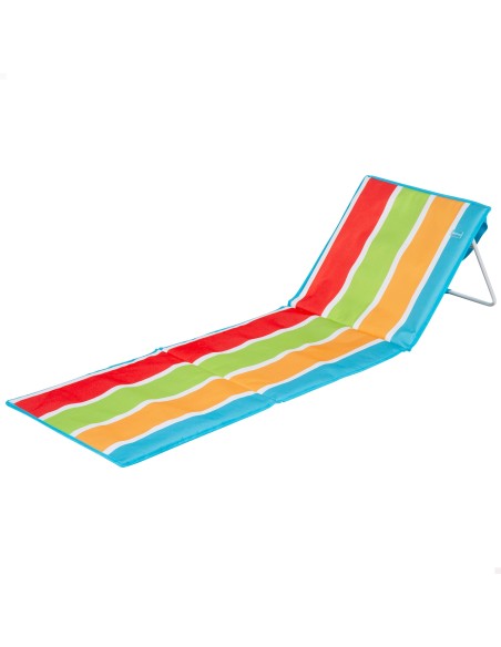 Tapis de plage avec dossier inclinable multicolore