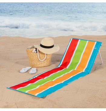 Tapis de plage avec dossier inclinable multicolore 2