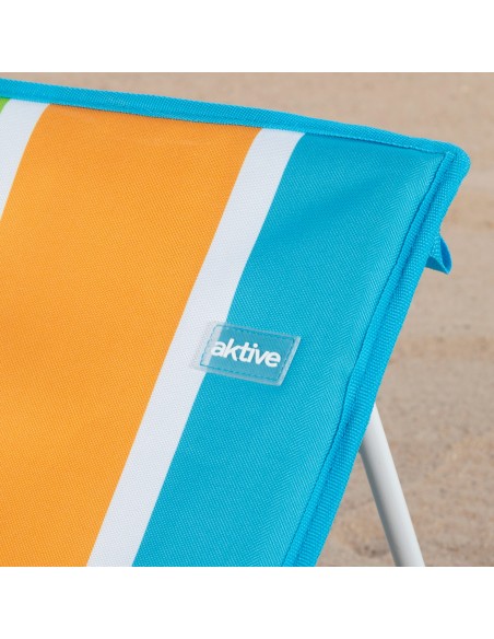 Tapis de plage avec dossier inclinable multicolore