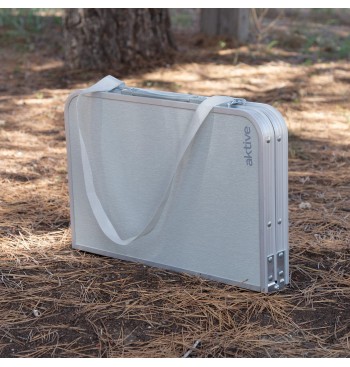 Mesa plegable camping maletín antideslizante beige con... 2
