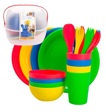 Jeu de vaisselle pique-nique pour 4 personnes