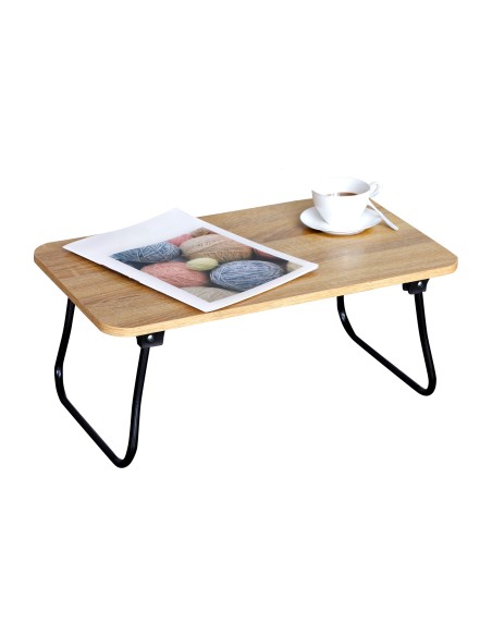 Max Home Petite table pliante polyvalente en bois et acier 53 x 30 x 22 cm