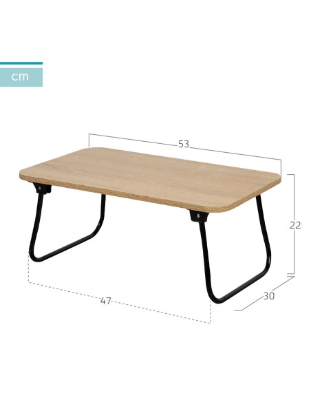 Max Home Petite table pliante polyvalente en bois et acier 53 x 30 x 22 cm