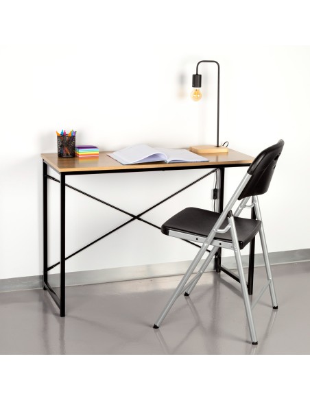 Max Home : bureau en bois et acier 100 x 40 x 70 cm